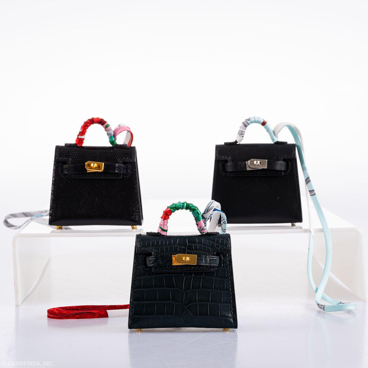 Hermes Micro Kelly Twilly Charm Vert Cyprès Matte Croc Gold Hardware Hermes