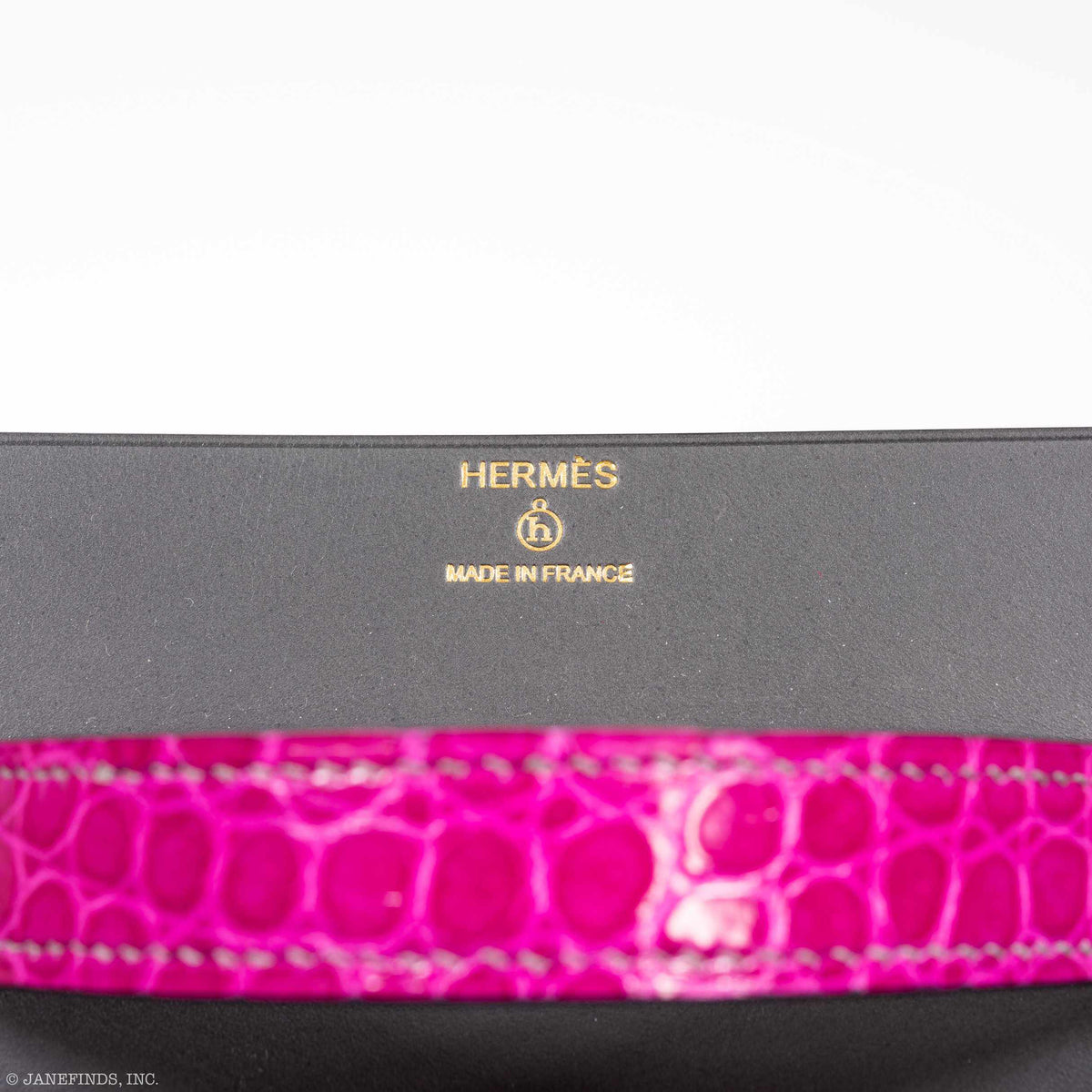 Hermes Minaudière 18 petit h Graphite, Fuchsia, Poussiere Porosus Crocodile & Calf Gold Hardware Hermes
