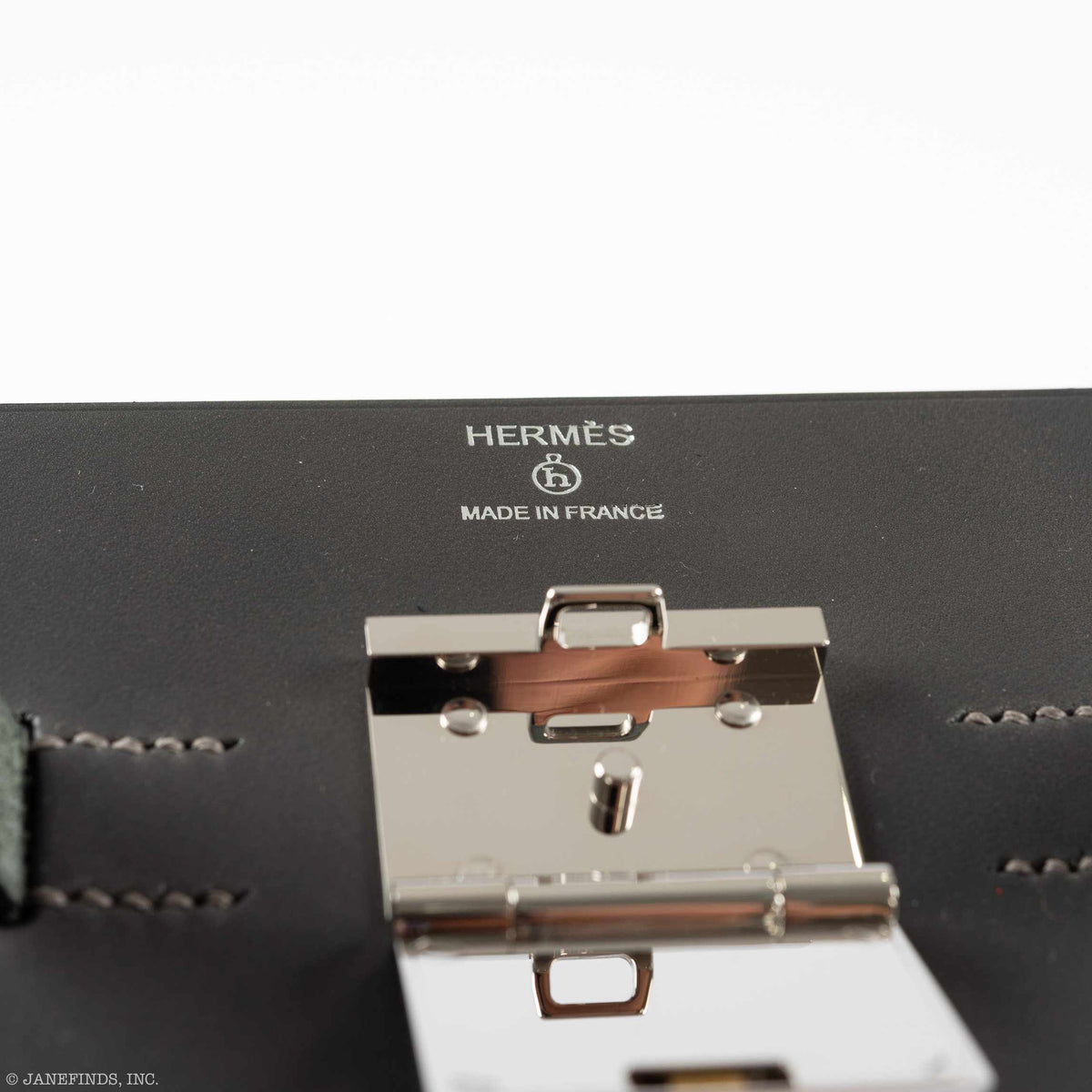 Hermes Minaudière petit h Box Bag, Gray, Saphir, Ambre Porosus Crocodile Silver Hardware Hermes