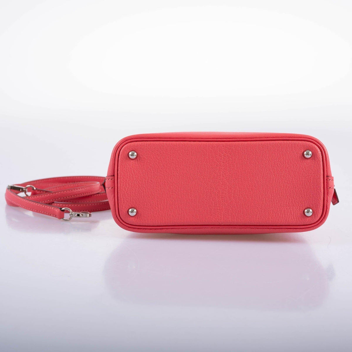 Hermes Mini Bolide 1923 Rose Lipstick Mysore Chevre leather Palladium Hardware Hermes