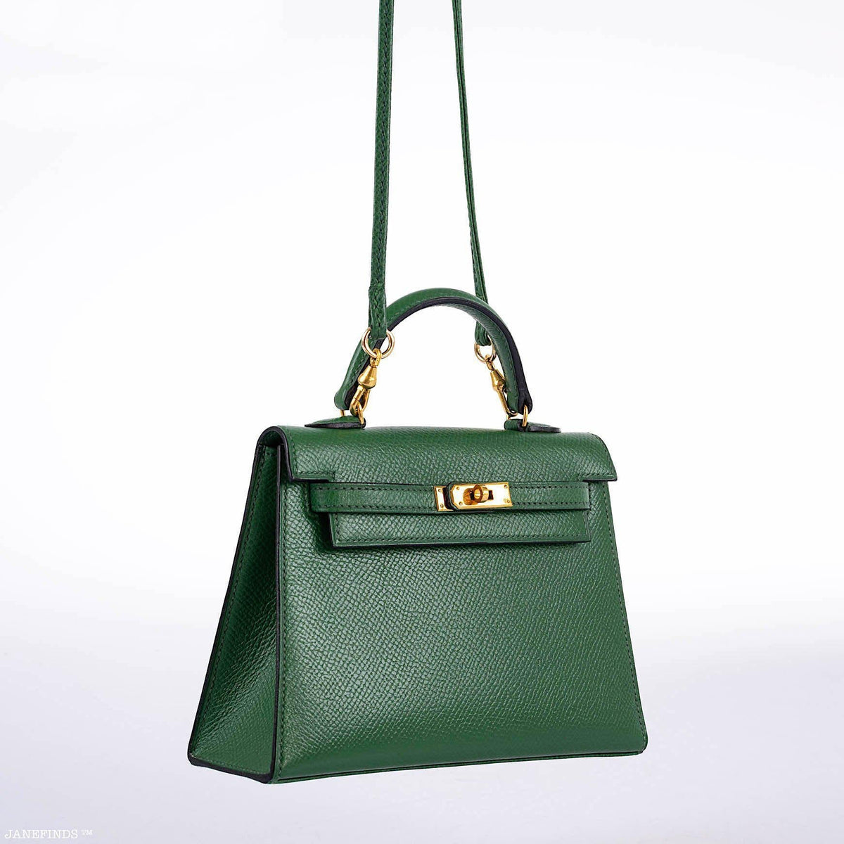 Hermes Mini Kelly 15 Vert Clair Courchevel with Gold Hardware Hermes