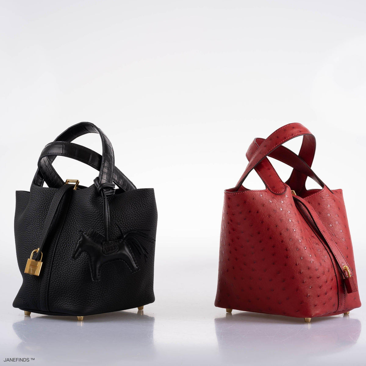 Hermes Picotin Lock Touch 18 PM Black Taurillon Clemence & Matte Alligator Gold Hardware Hermes