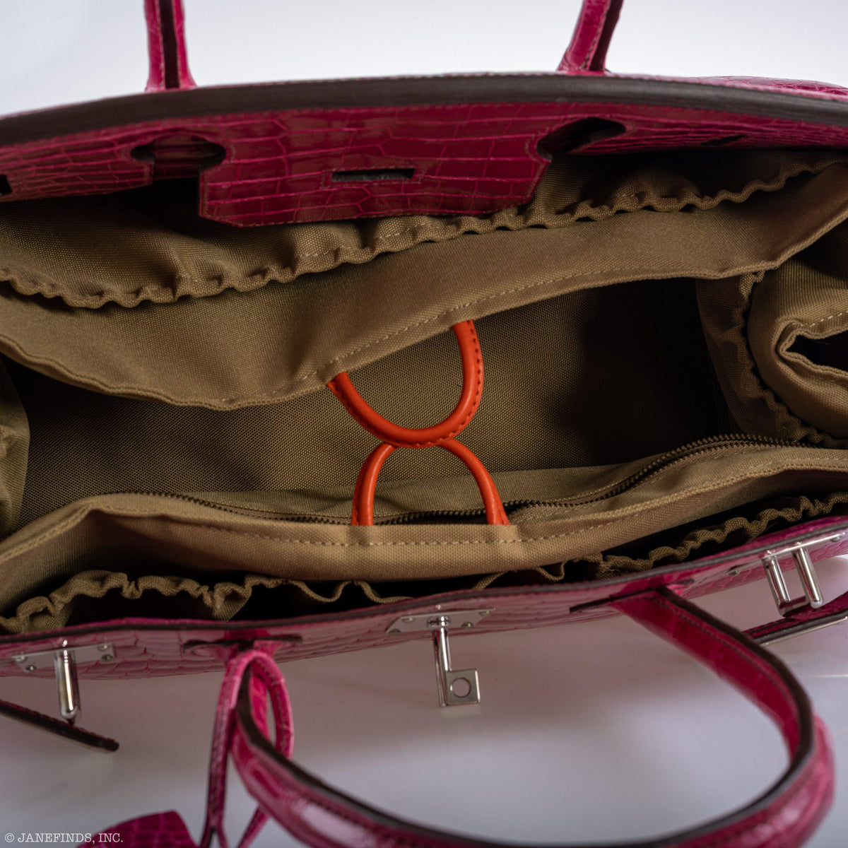 Hermes Shoulder Birkin 42 JPG Fuchsia Porosus Crocodile Palladium Hardware Hermes