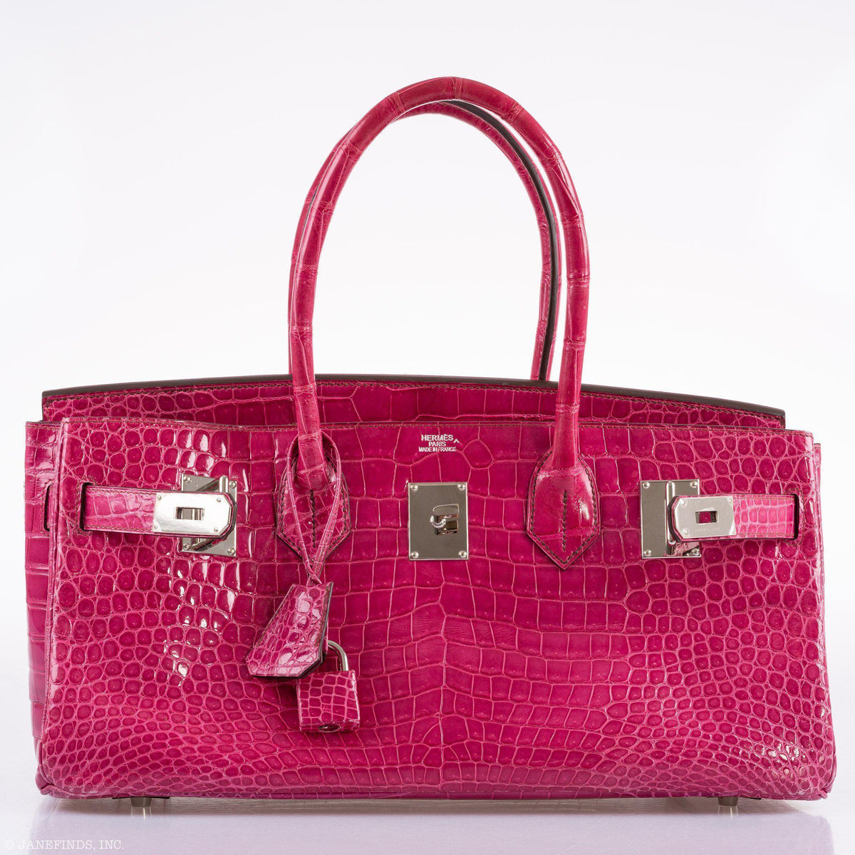 Hermes Shoulder Birkin 42 JPG Fuchsia Porosus Crocodile Palladium Hardware Hermes