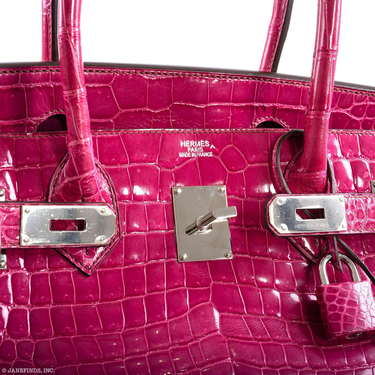 Hermes Shoulder Birkin 42 JPG Fuchsia Porosus Crocodile Palladium Hardware Hermes