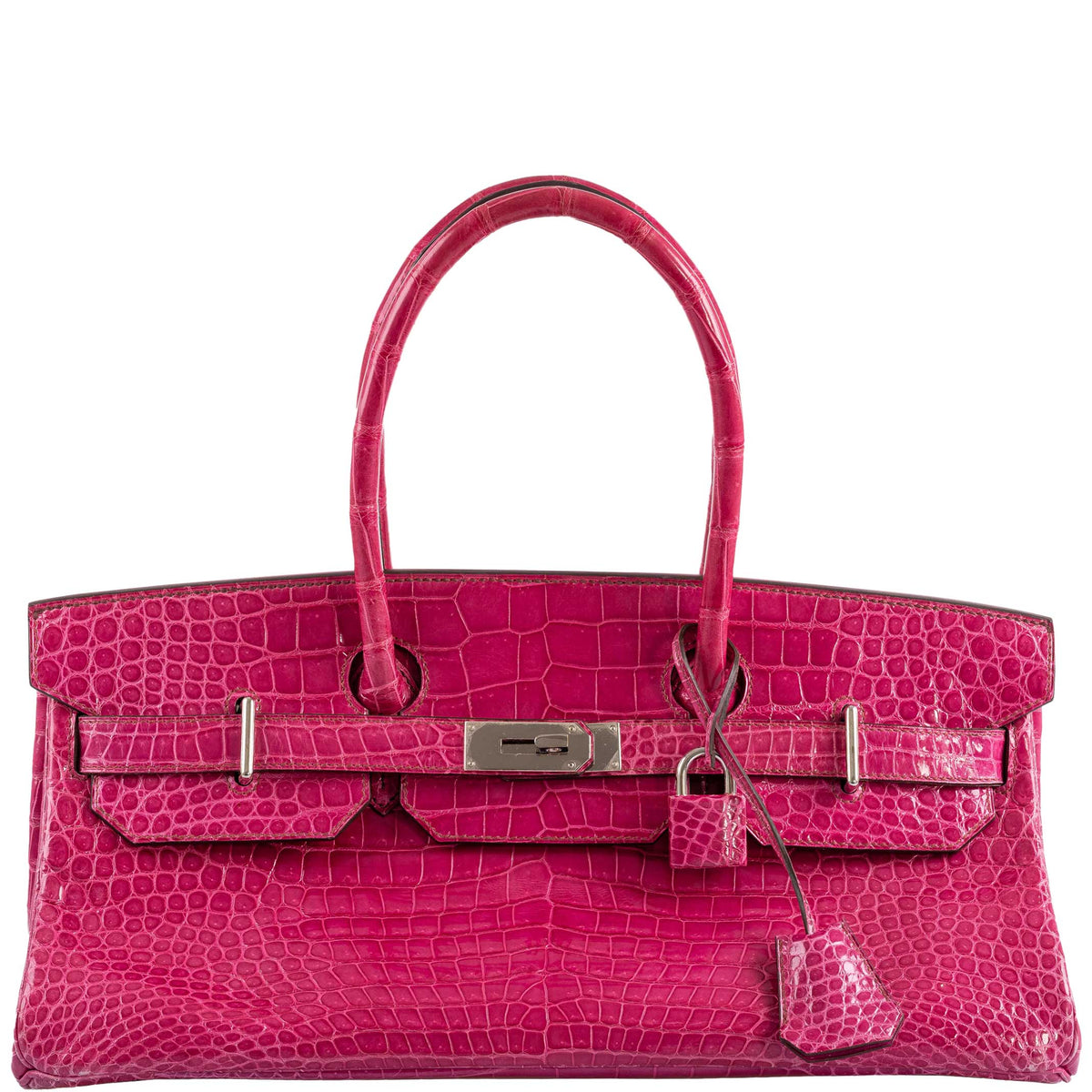 Hermes Shoulder Birkin 42 JPG Fuchsia Porosus Crocodile Palladium Hardware Hermes