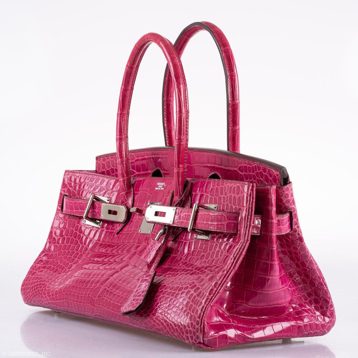 Hermes Shoulder Birkin 42 JPG Fuchsia Porosus Crocodile Palladium Hardware Hermes