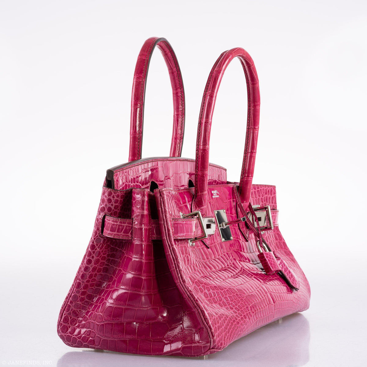 Hermes Shoulder Birkin 42 JPG Fuchsia Porosus Crocodile Palladium Hardware Hermes