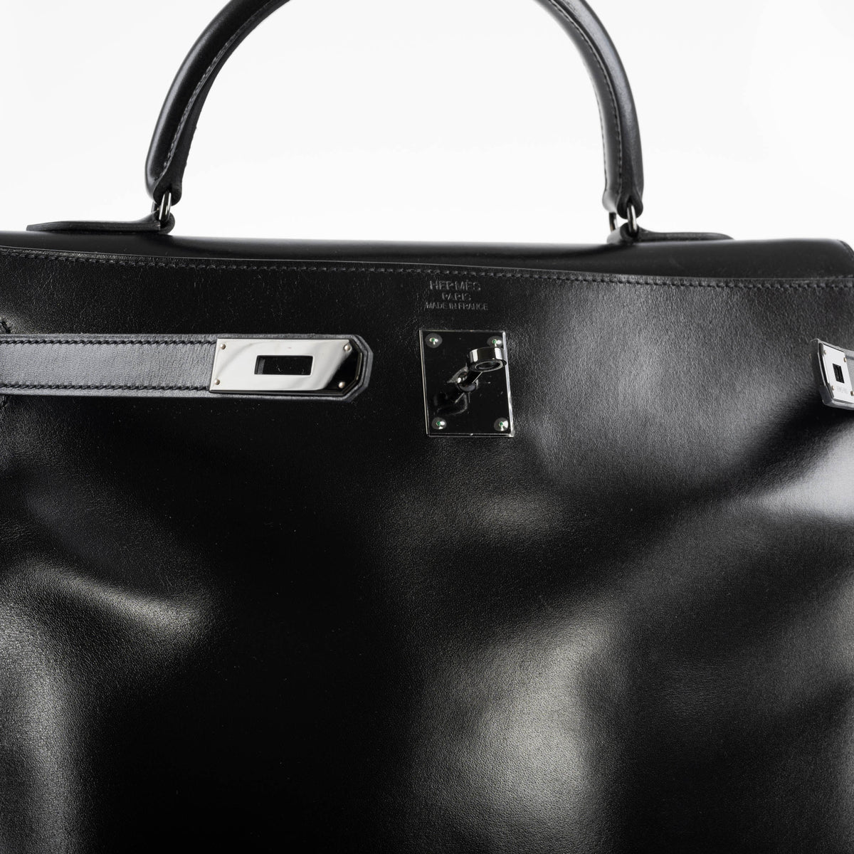 Hermes So Black Kelly 35 Retourne Black Box Leather PVD Hardware Hermes