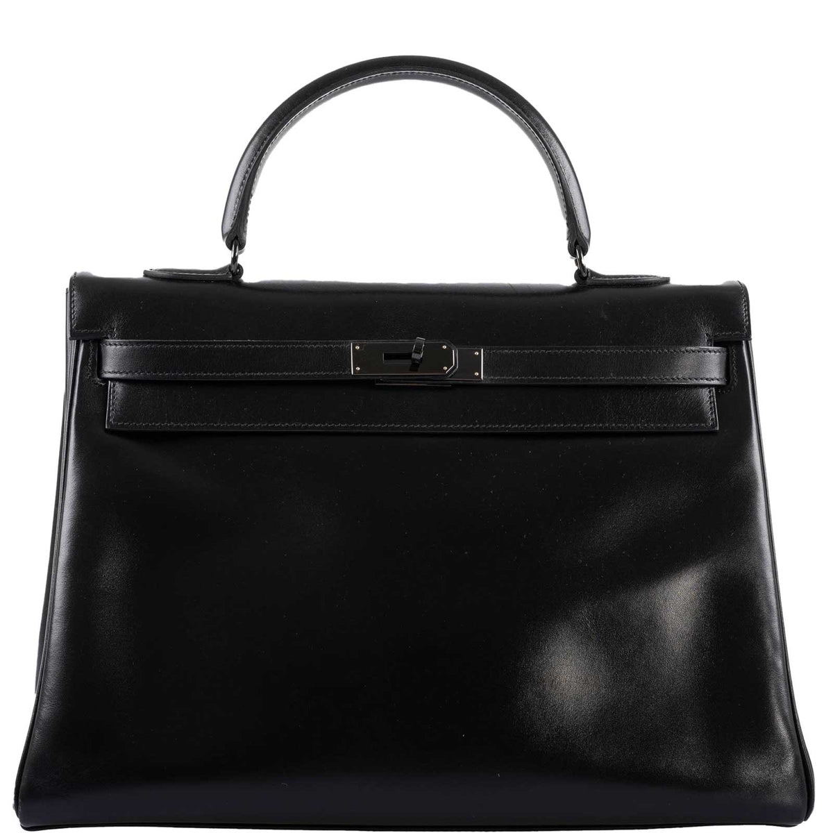 Hermes So Black Kelly 35 Retourne Black Box Leather PVD Hardware Hermes