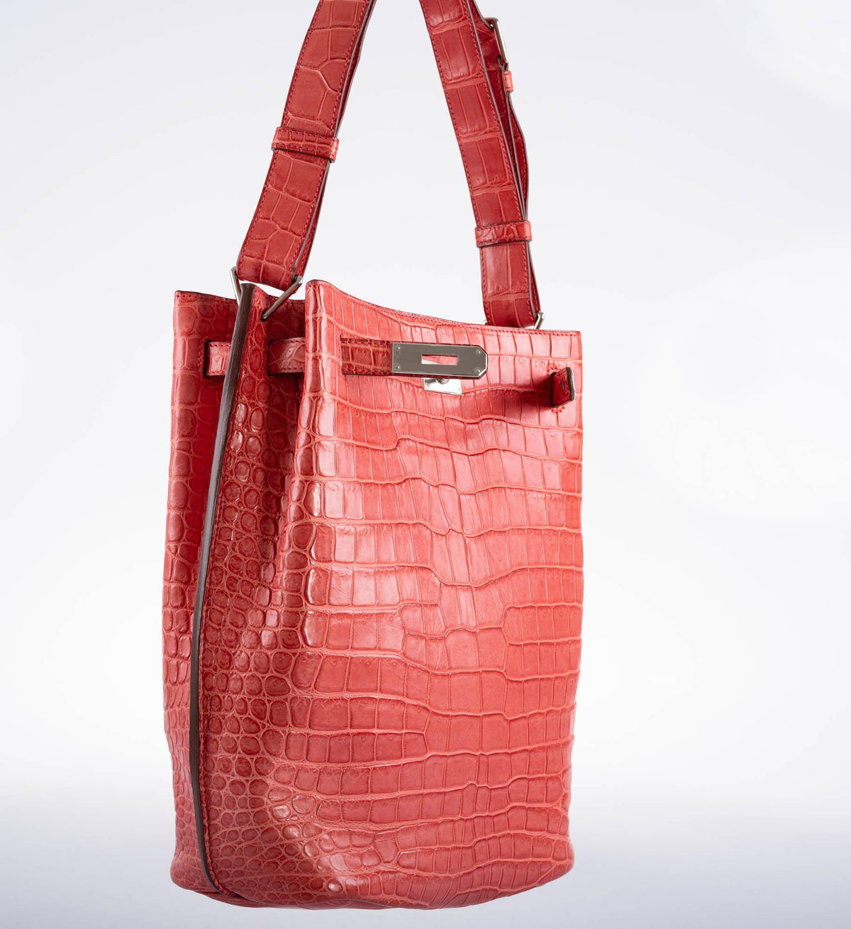 Hermes So Kelly 22 Bougenville Matte Porosus Crocodile Gold Hardware Hermes