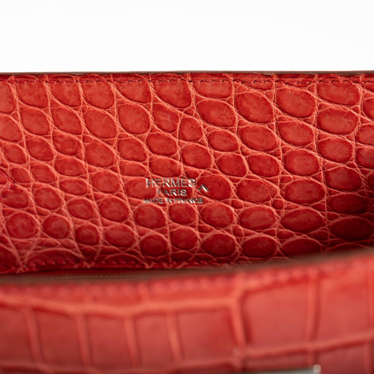 Hermes So Kelly 22 Bougenville Matte Porosus Crocodile Gold Hardware Hermes