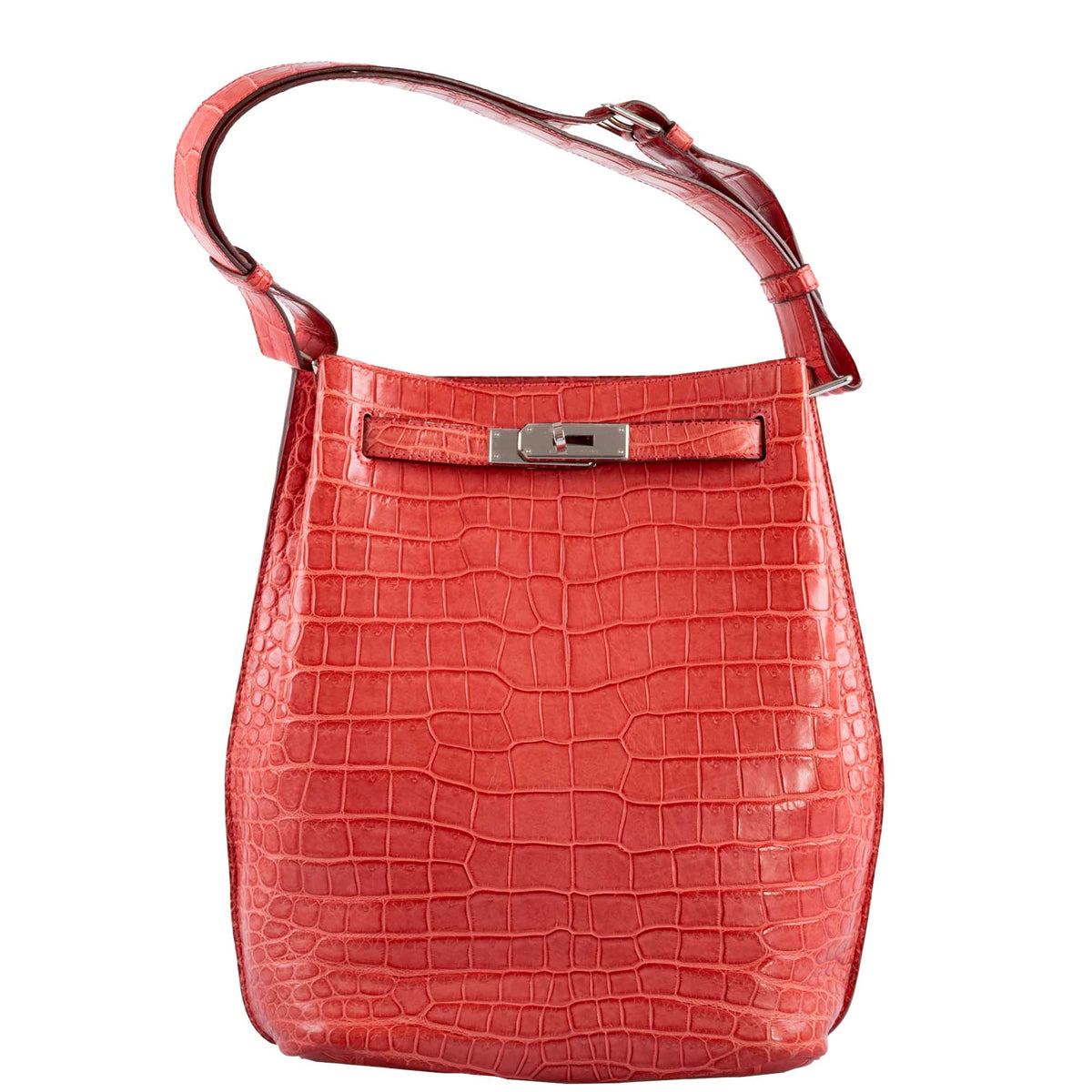 Hermes So Kelly 22 Bougenville Matte Porosus Crocodile Gold Hardware Hermes