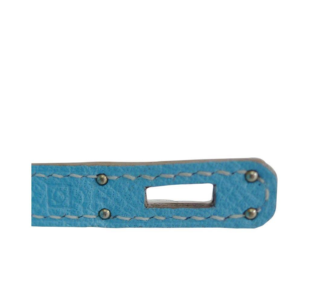 Hermes Tiny Kelly Micro Mini Celeste Epsom Leather Palladium Hardware BagAg