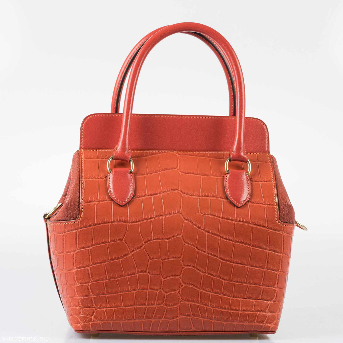 Hermes Toolbox Puzzle 20 Matte Sanguine Niloticus Crocodile & Clemence Permabrass Hardware Hermes