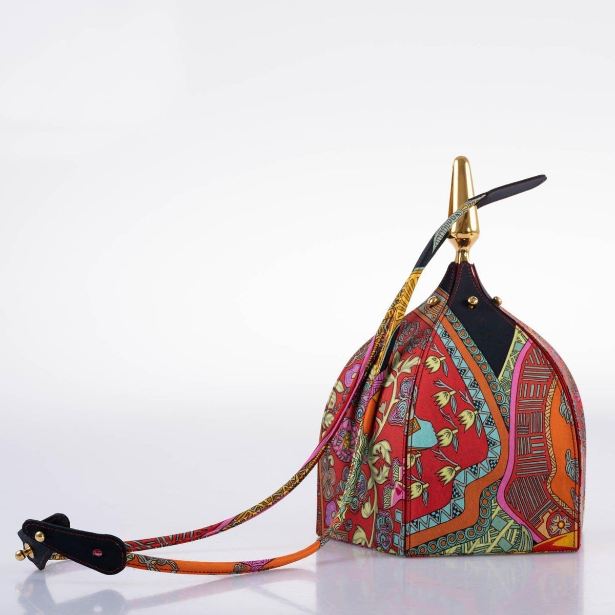 Hermes Unique Silk ‘Art des Steppes’ Yurt Runway Bag Hermes