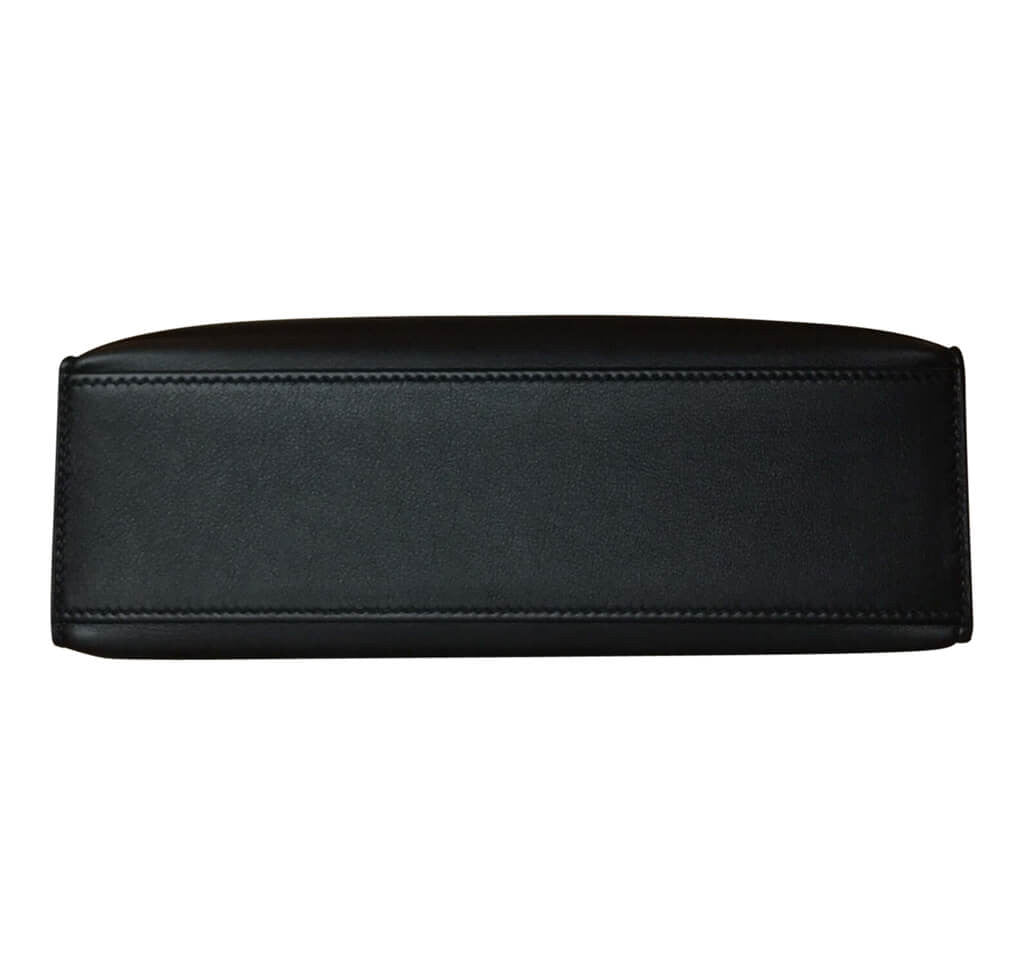 Hermès Clutch Kelly Pochette Black PHW Crowned Bag