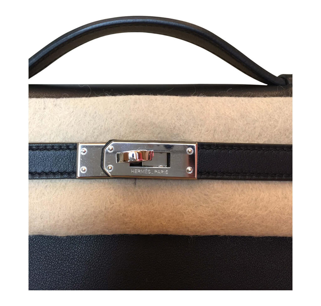 Hermès Clutch Kelly Pochette Black PHW Crowned Bag
