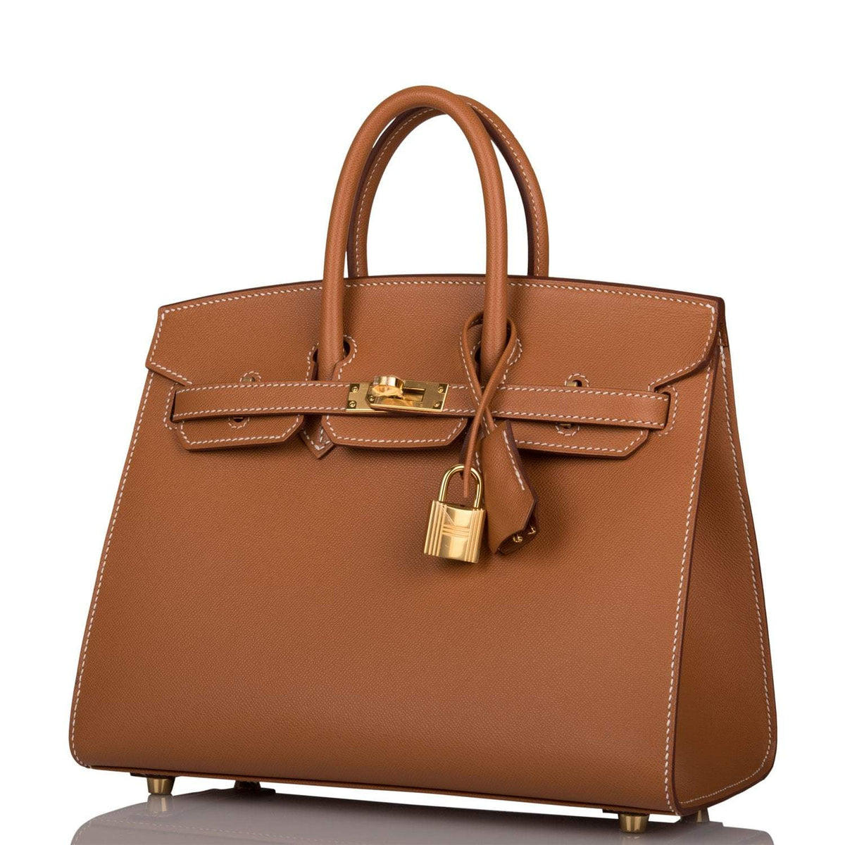 Hermes Birkin Sellier 25 Gold Veau Madame Gold Hardware Crowned Bag