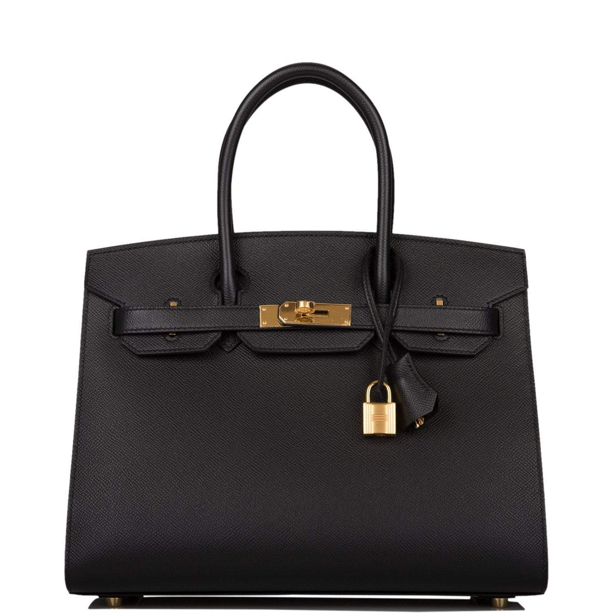 Hermes Birkin Sellier 30 Black Epsom Gold Hardware Crowned Bag