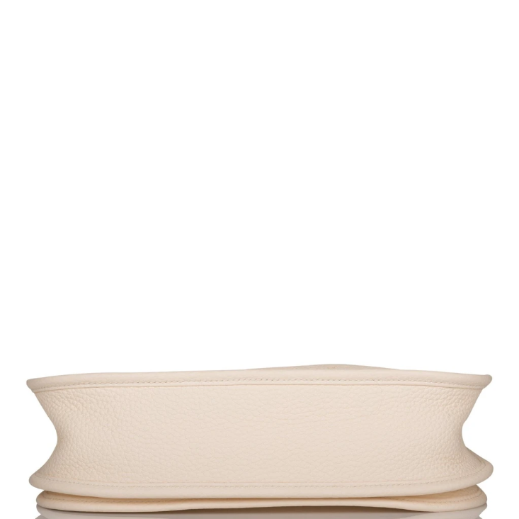 Hermes Clemence Evelyne III PM Nata White Crowned Bag