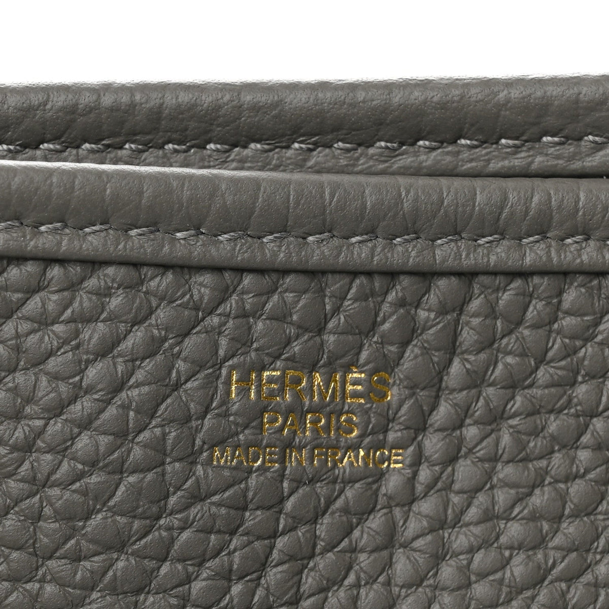 Hermes Evelyne III PM Gris Meyer Clemence Gold Hardware Crowned Bag