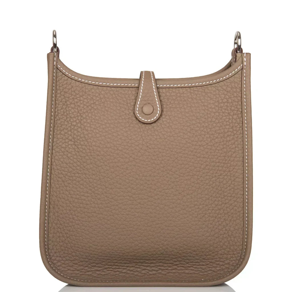 Hermes Evelyne TPM Etoupe Clemence Palladium Hardware Crowned Bag