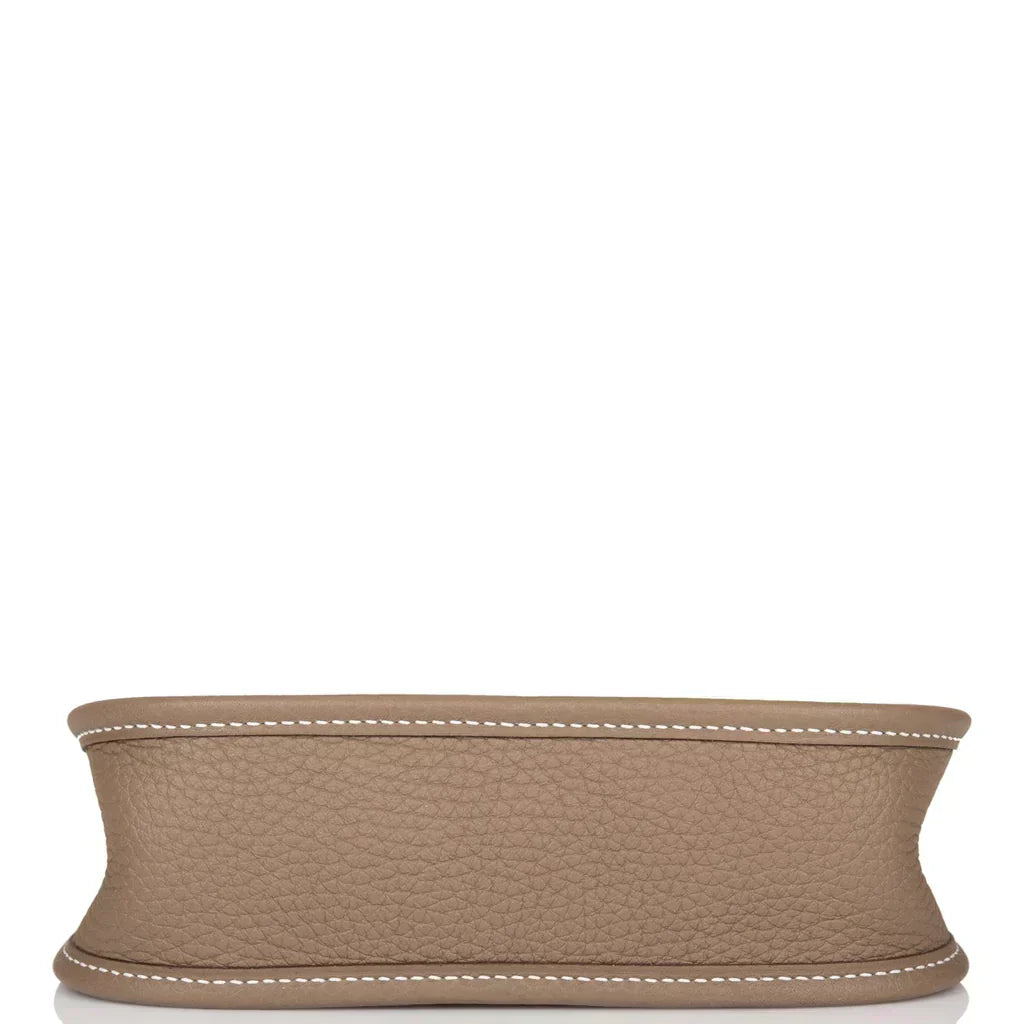 Hermes Evelyne TPM Etoupe Clemence Palladium Hardware Crowned Bag
