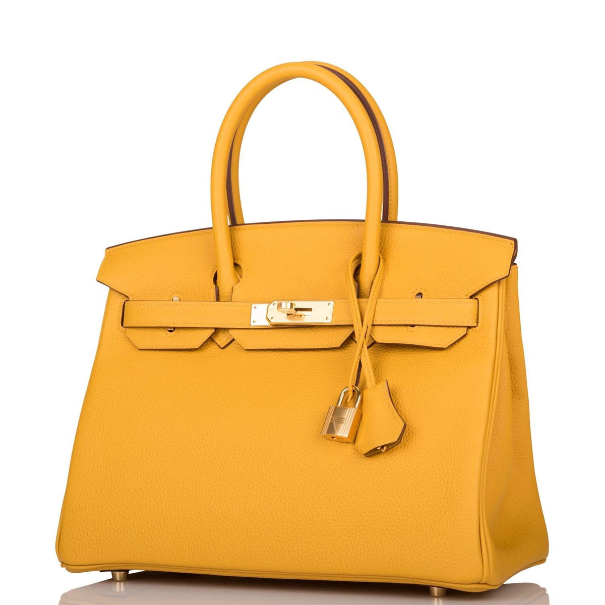 Hermes Jaune Ambre Togo Birkin 30cm Gold Hardware Crowned Bag