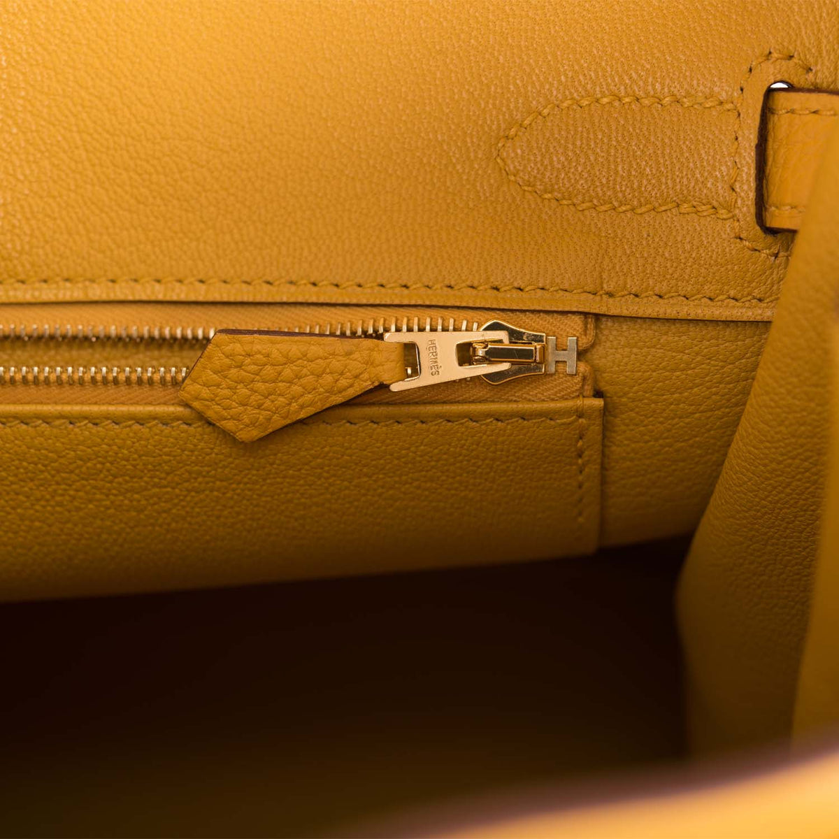 Hermes Jaune Ambre Togo Birkin 30cm Gold Hardware Crowned Bag