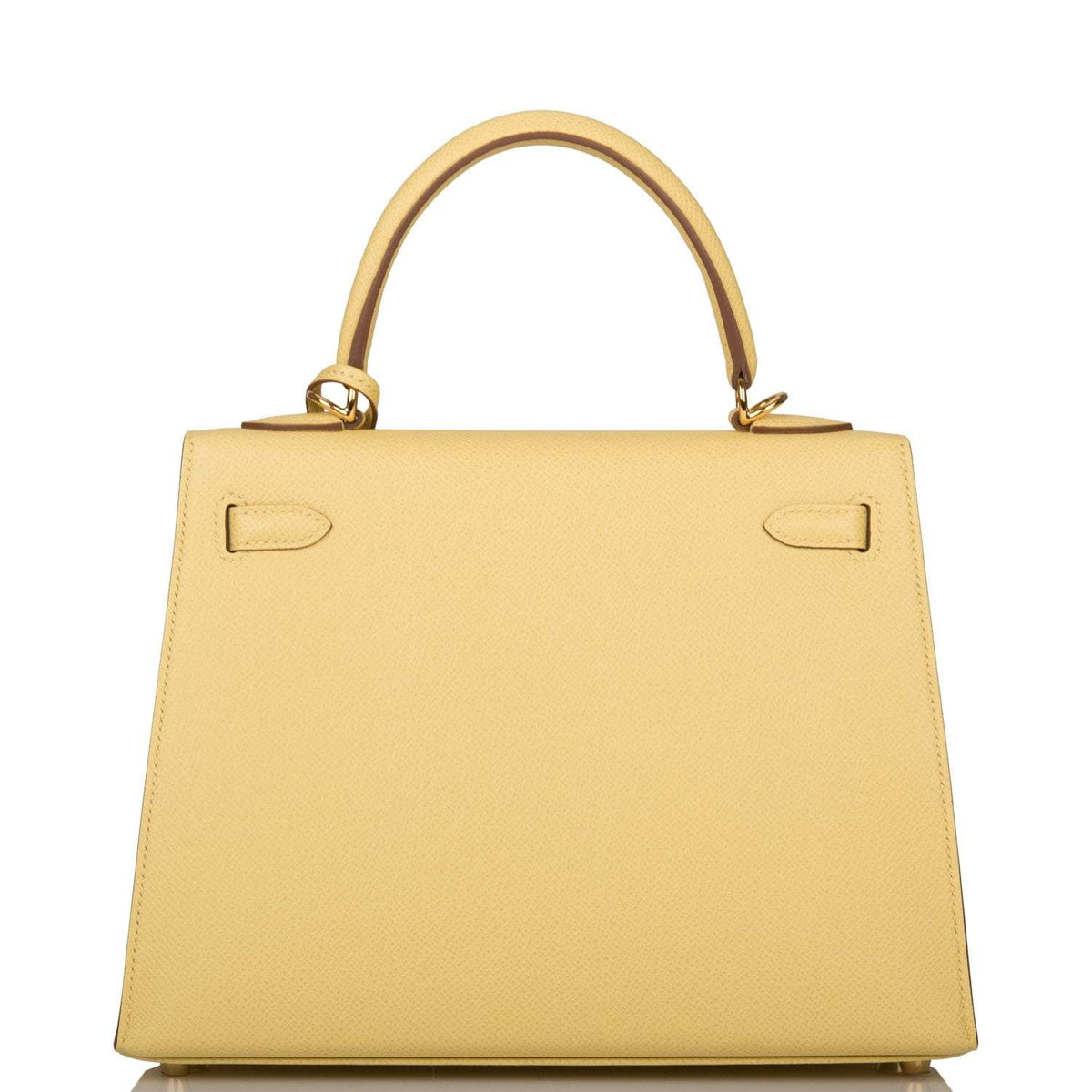 Hermes Jaune Poussin Epsom Sellier Kelly 25cm Gold Hardware Crowned Bag
