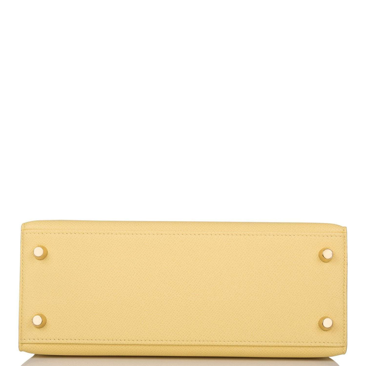 Hermes Jaune Poussin Epsom Sellier Kelly 25cm Gold Hardware Crowned Bag