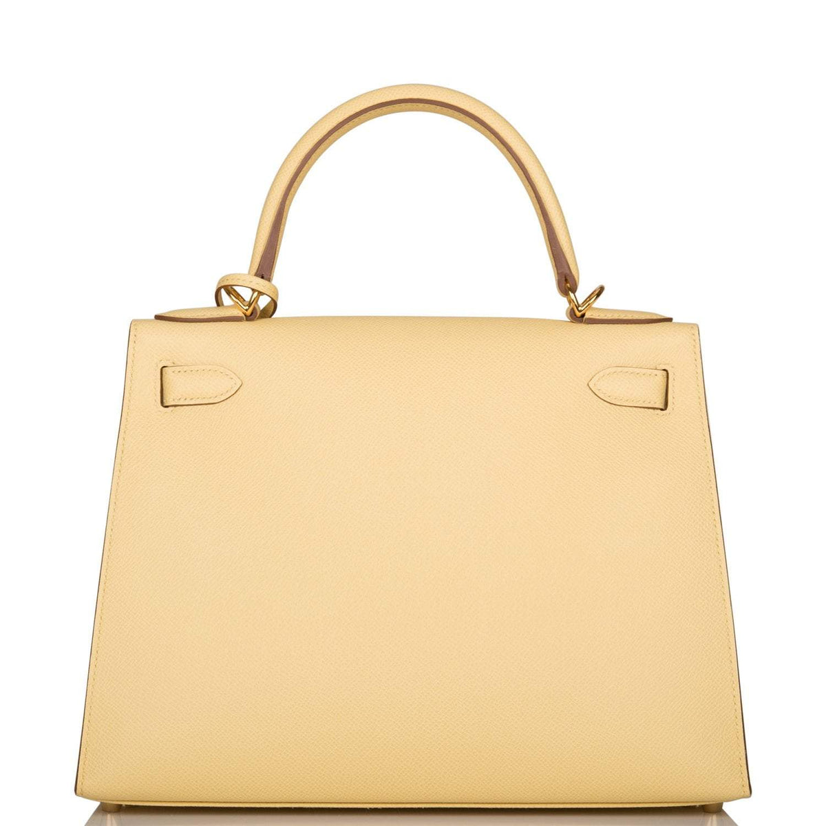 Hermes Jaune Poussin Epsom Sellier Kelly 28cm Gold Hardware Crowned Bag
