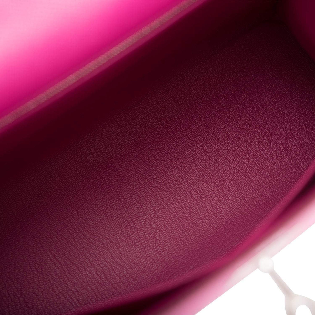 Hermes Kelly 28cm Bi-Color Rose Pourpre and Rose Jaipur Epsom Sellier Brushed Palladium Hardware Crowned Bag