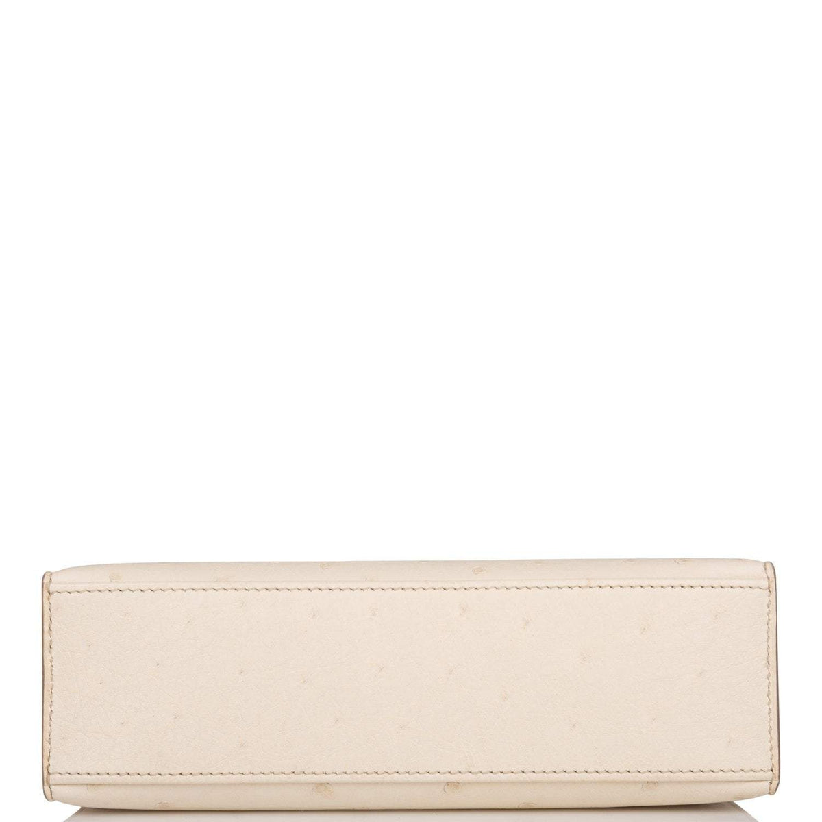 Hermes Kelly Pochette Beton Ostrich Gold Hardware Crowned Bag