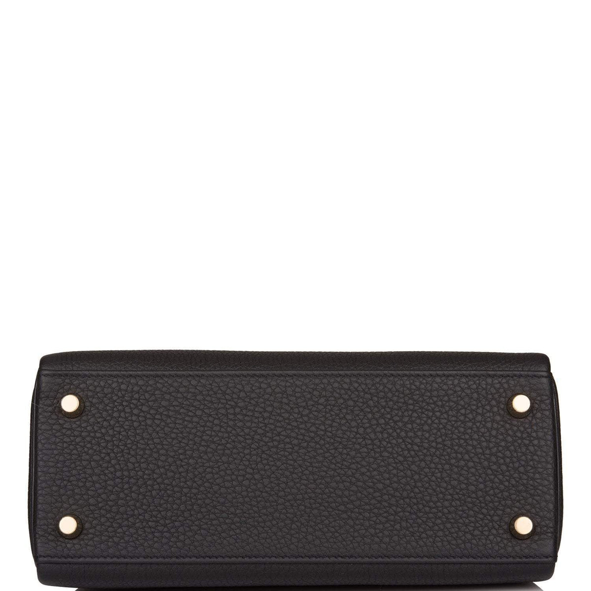 Hermes Kelly Retourne 25 Black Togo Gold Hardware Crowned Bag