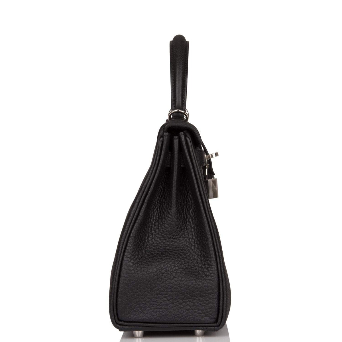 Hermes Kelly Retourne 25 Black Togo Palladium Hardware Crowned Bag