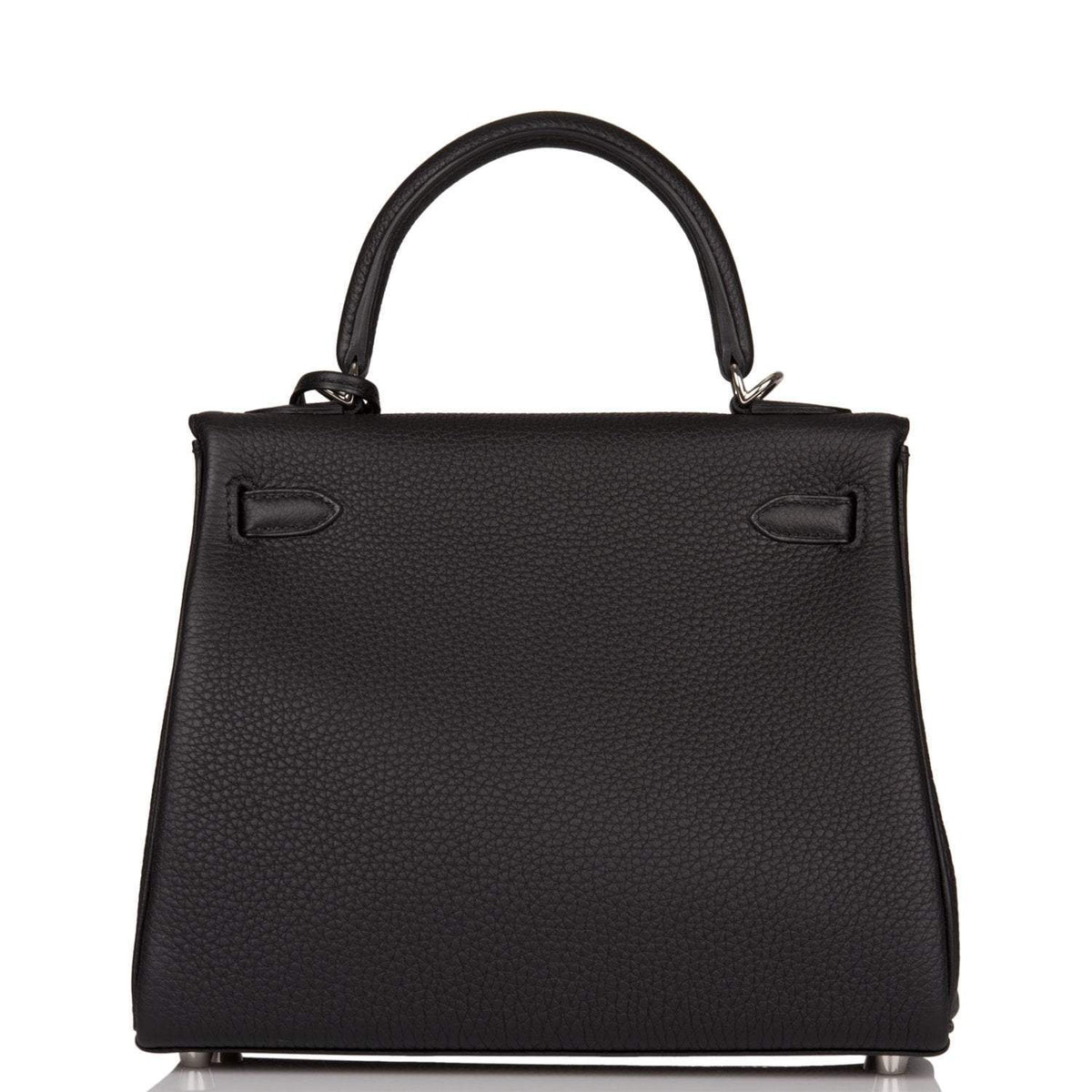 Hermes Kelly Retourne 25 Black Togo Palladium Hardware Crowned Bag