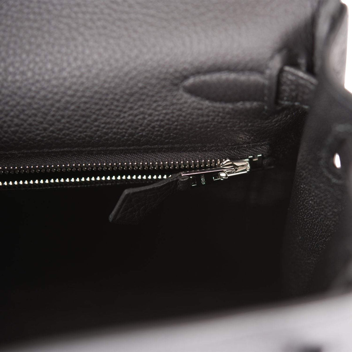 Hermes Kelly Retourne 25 Black Togo Palladium Hardware Crowned Bag