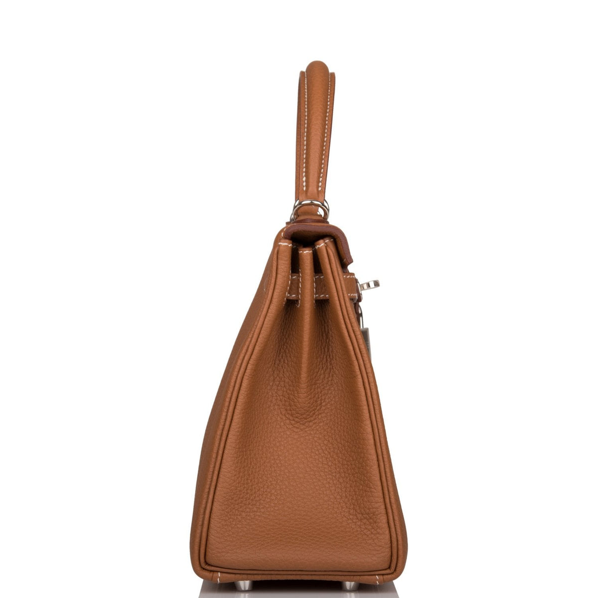 Hermes Kelly Retourne 25 Gold Togo Palladium Hardware Crowned Bag
