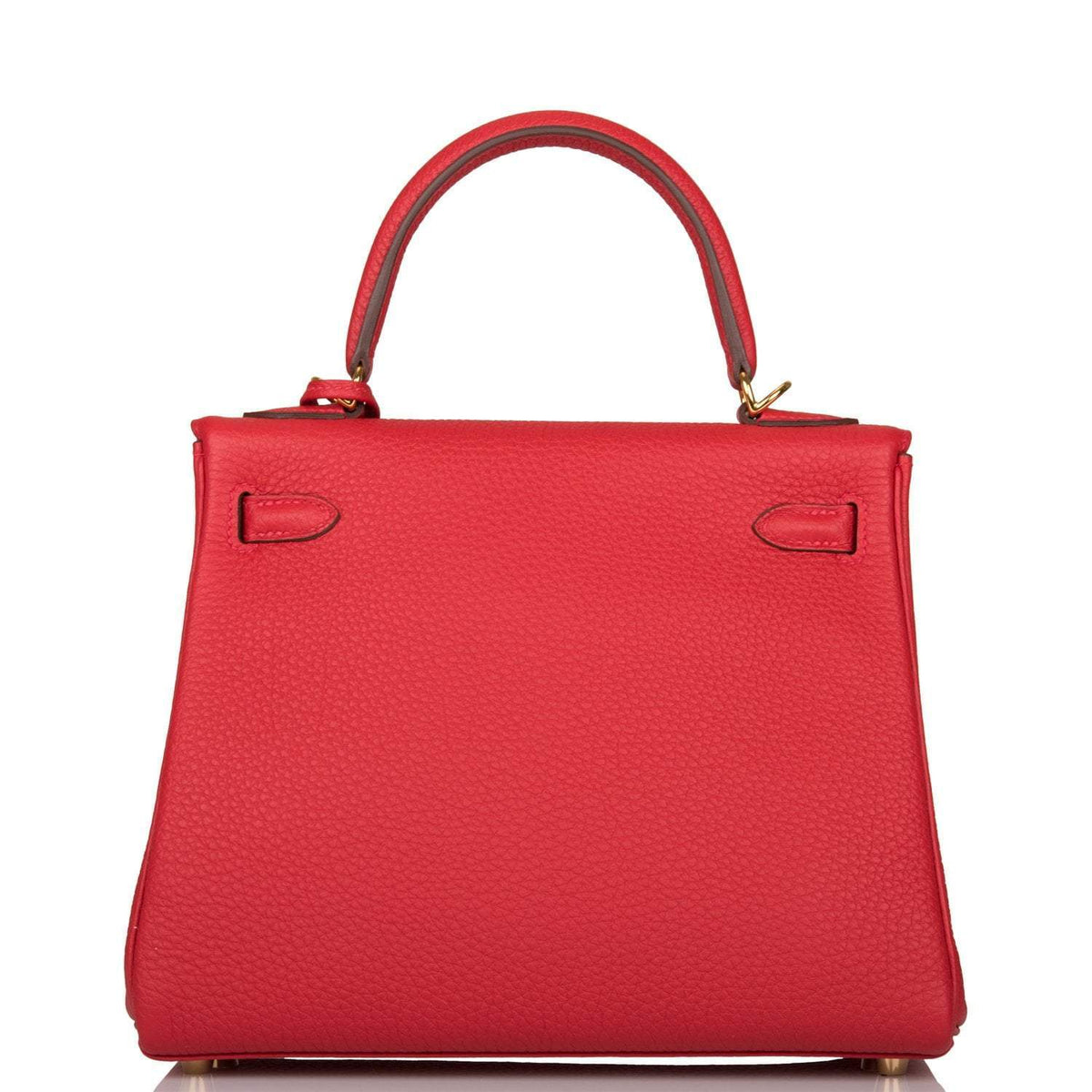 Hermes Kelly Retourne 25 Rouge Casaque Togo Gold Hardware Crowned Bag