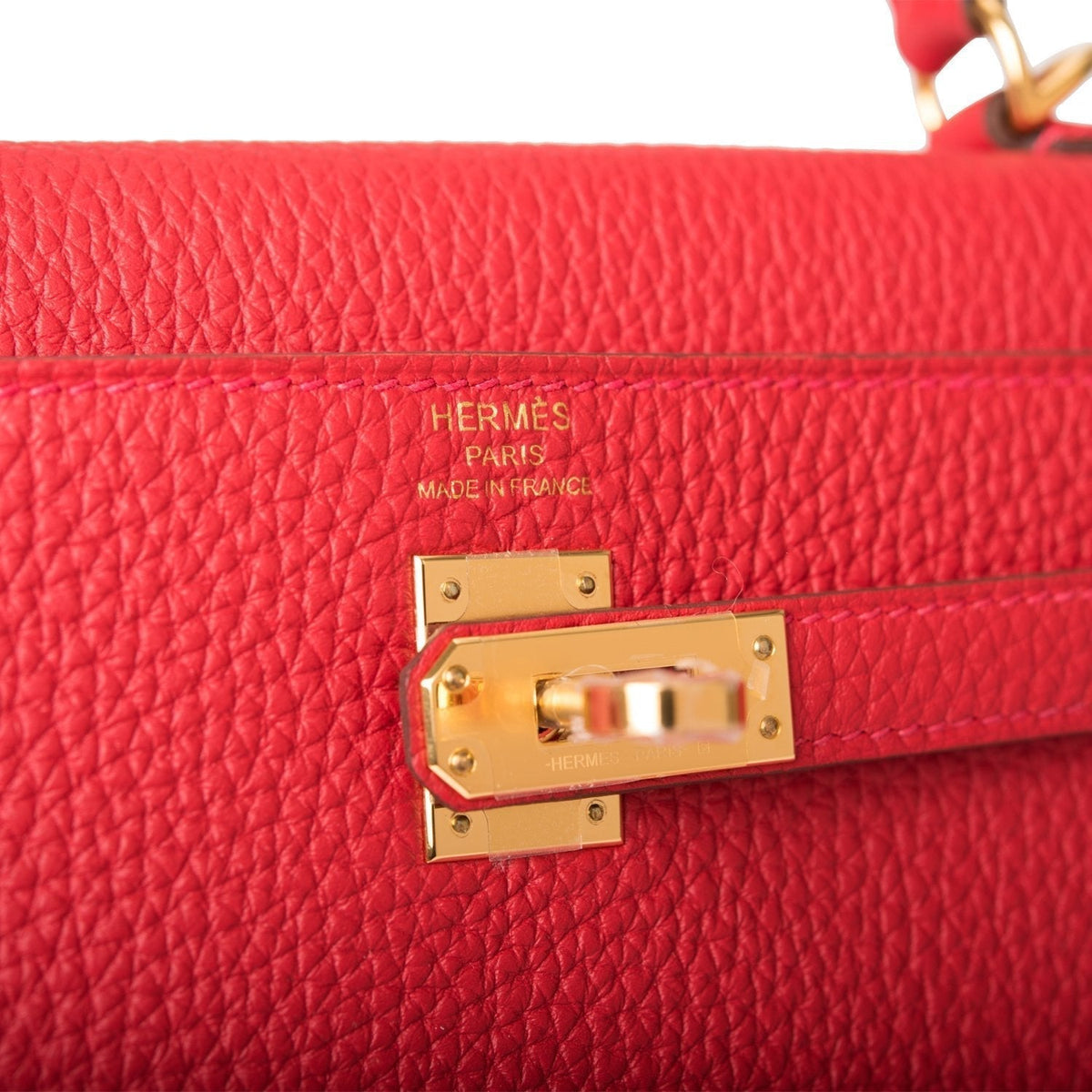 Hermes Kelly Retourne 25 Rouge Casaque Togo Gold Hardware Crowned Bag