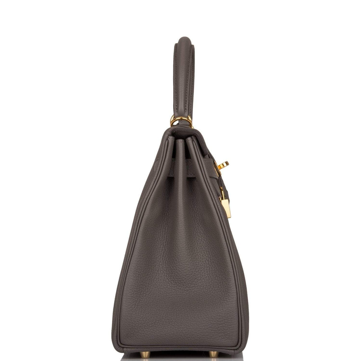 Hermes Kelly Retourne 28 Etain Togo Gold Hardware Crowned Bag