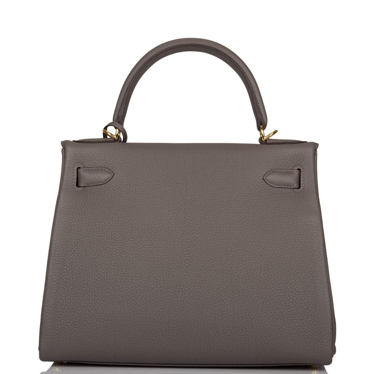 Hermes Kelly Retourne 28 Etain Togo Gold Hardware Crowned Bag