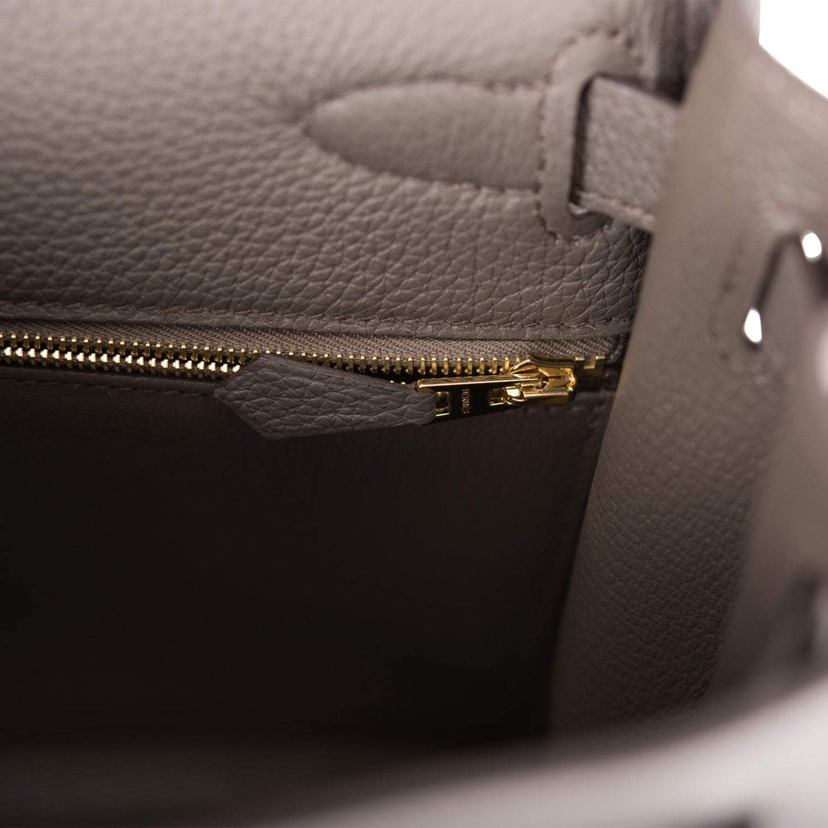 Hermes Kelly Retourne 28 Etain Togo Gold Hardware Crowned Bag
