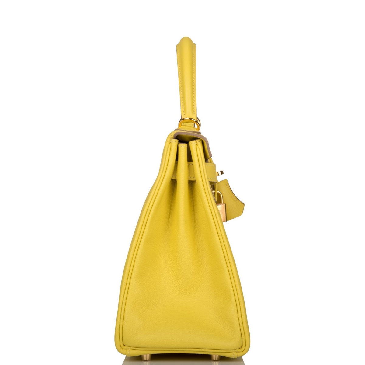Hermes Kelly Retourne 28 Lime Evercolor Gold Hardware Crowned Bag