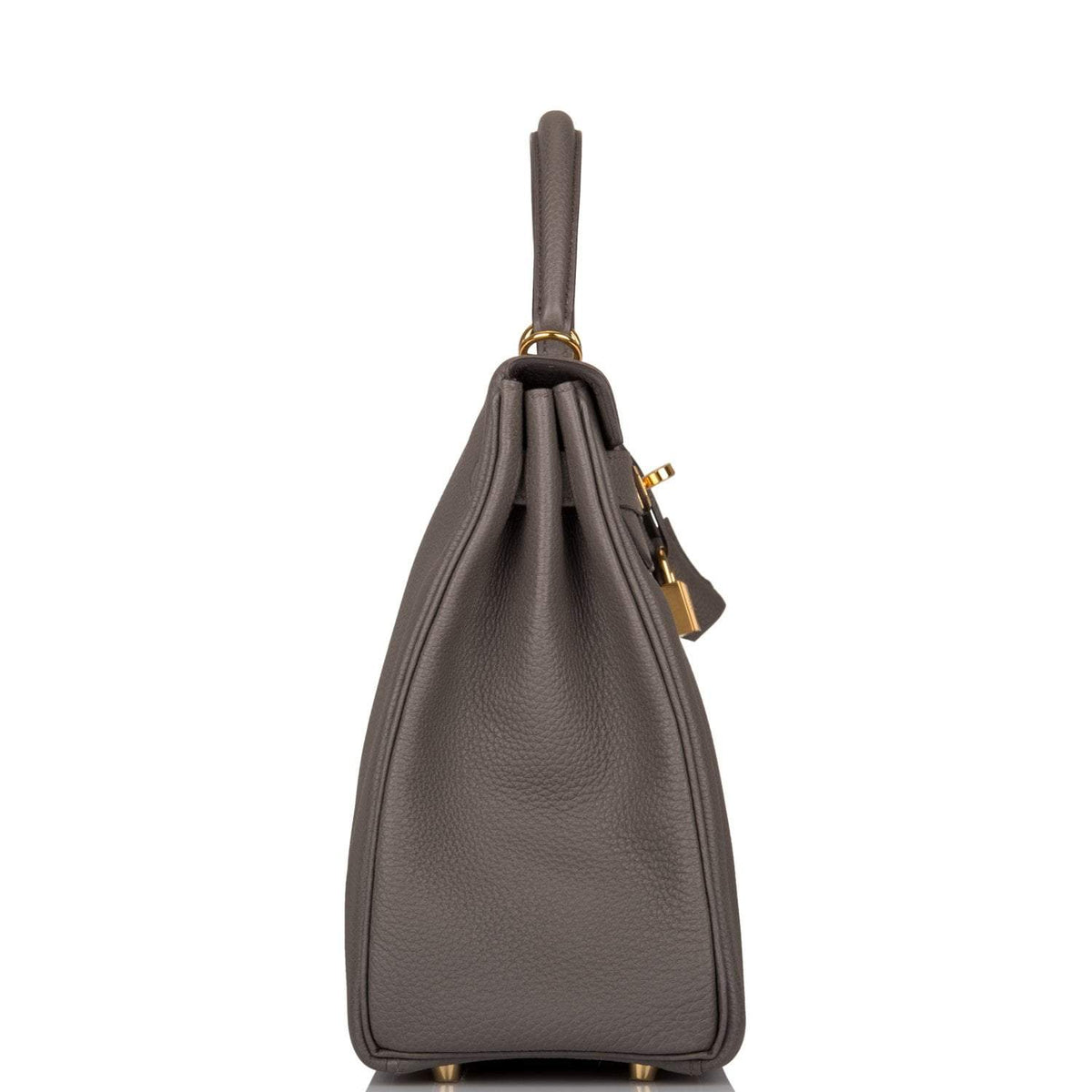 Hermes Kelly Retourne 32 Etain Togo Gold Hardware Crowned Bag