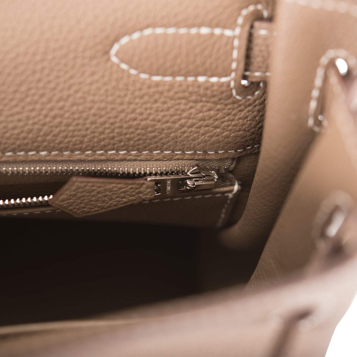 Hermes Kelly Retourne 32 Etoupe Togo Palladium Hardware Crowned Bag