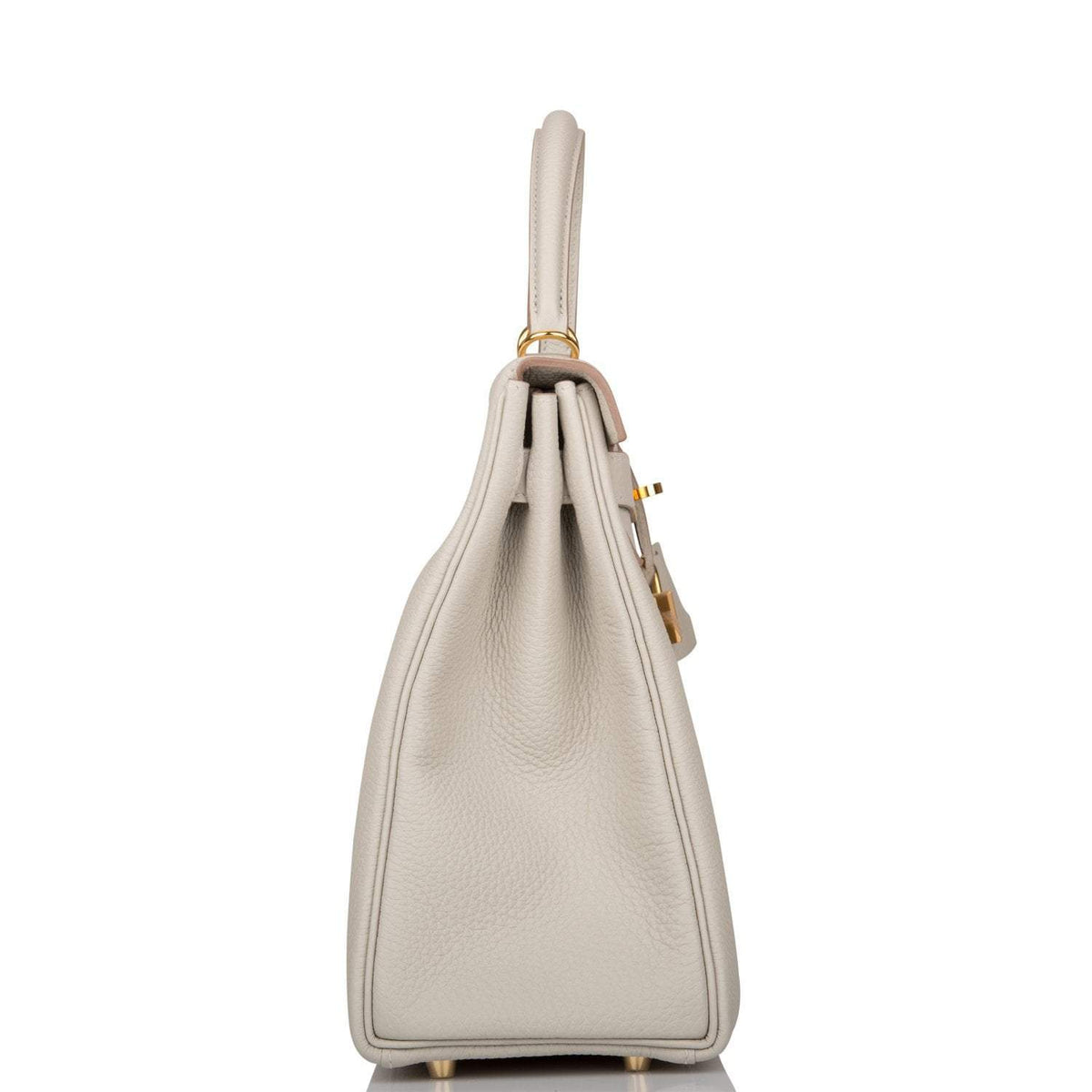 Hermes Kelly Retourne 32 Gris Perle Togo Gold Hardware Crowned Bag