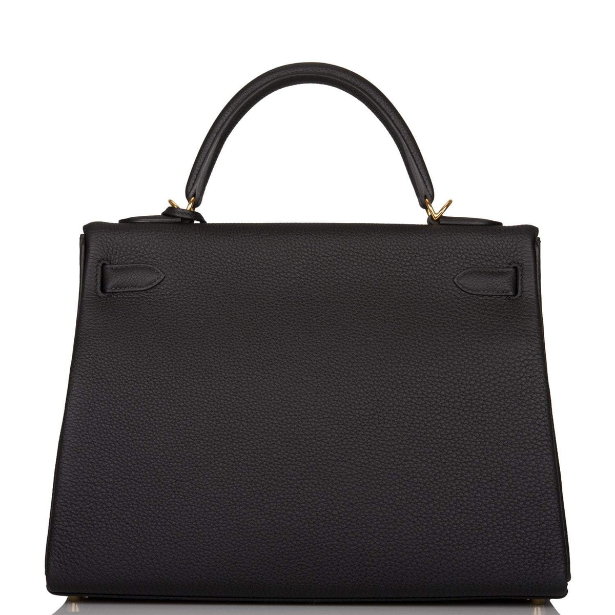 Hermes Kelly Retourne 32cm Black Togo Gold Hardware Crowned Bag